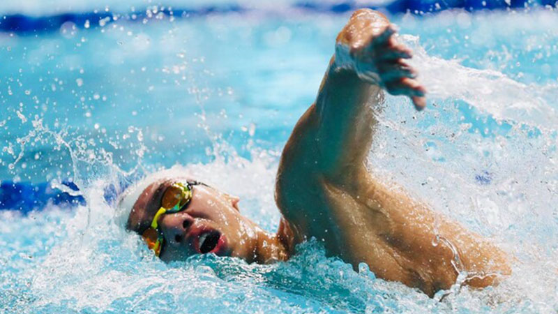 Huy Hoàng bị loại ở đường bơi 1500m tự do